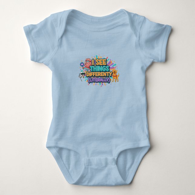 I See Things Differently Blind Awareness Baby Bodysuit (Front)