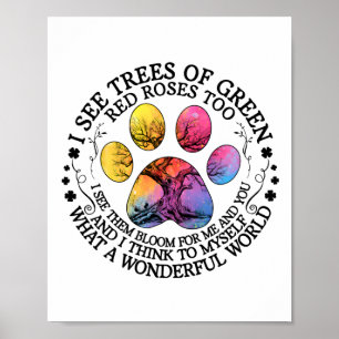 I See Trees Green Red Roses Wonderful World Earth  Poster