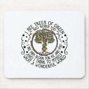 I See Trees Green Roses Colorful Dna 2022 Earth Da Mouse Mat