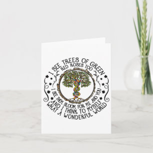 I See Trees Green Roses Colourful Dna Earth Day Card
