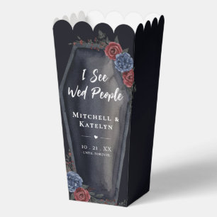 I See Wed People Coffin Floral Gothic Wedding Favour Box