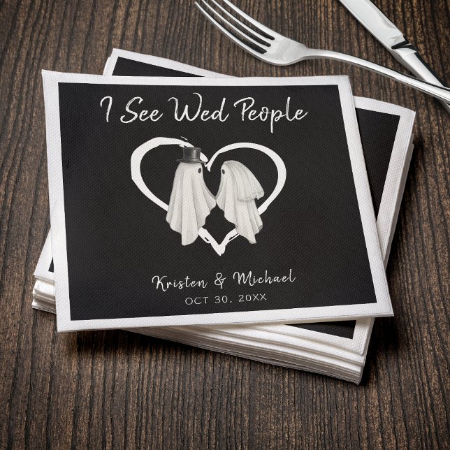 I See Wed People Ghost Halloween Wedding Napkin (I See Wed People Ghost Halloween Wedding Napkins
)