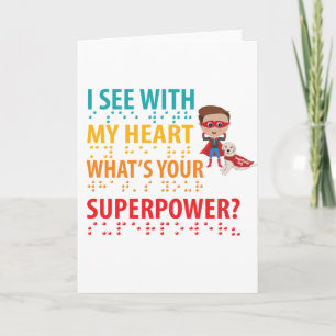 I See With My Heart Boy - Blindness Braille Card