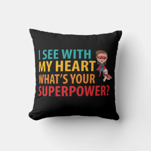 I See With My Heart Boy - Blindness Braille Cushion