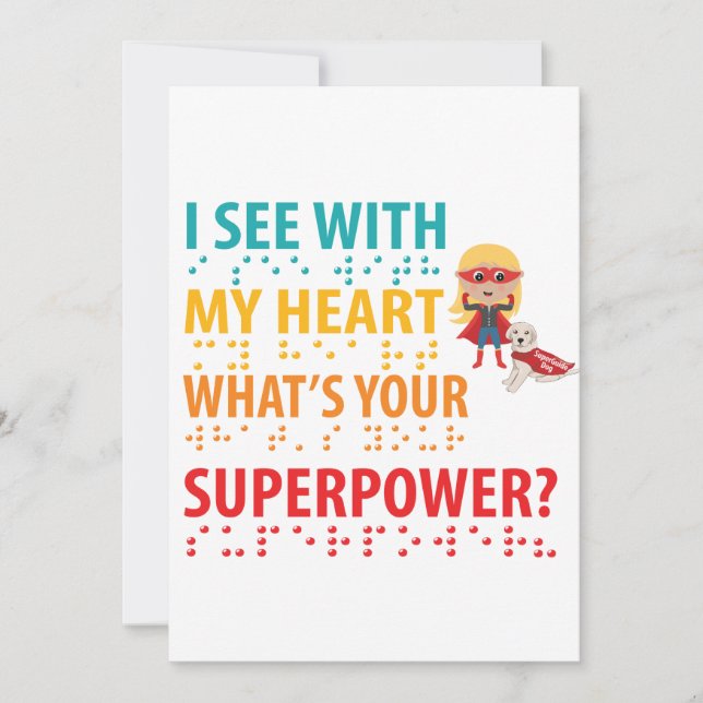 I See With My Heart Girl - Blindness Braille (Front)