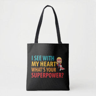 I See With My Heart Girl - Blindness Braille Tote Bag