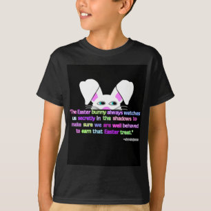 I See You, Easter Bunny Boys Black Basic T Shirt