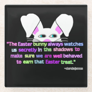 I See You, Easter Bunny Glass Coaster