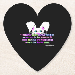 I See You, Easter Bunny Heart Paper Coaster