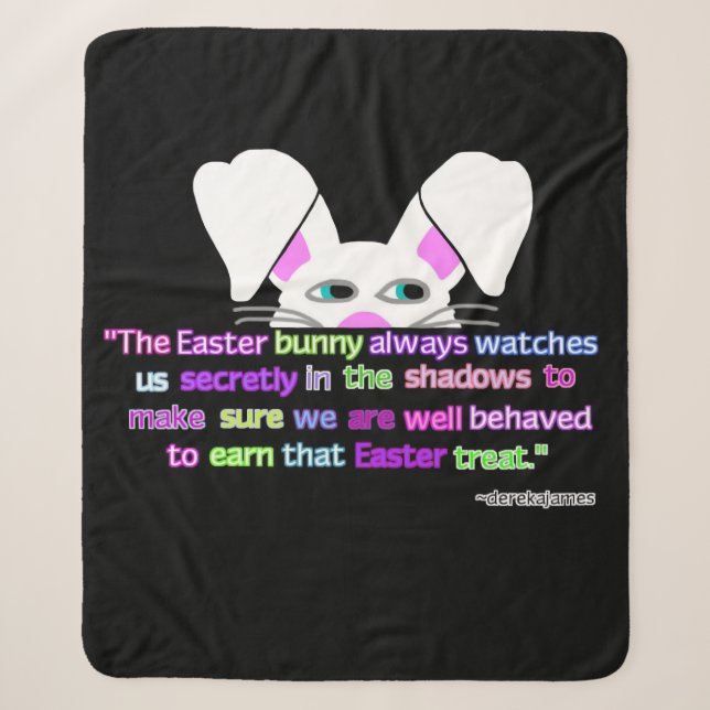 I See You, Easter Bunny Medium Sherpa Blanket (Front)