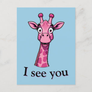 I See You – Giraffe Style Holiday Postcard