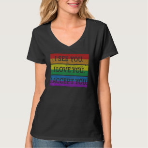 I See You I Love You I Accept You Lgbtq Ally Gay P T-Shirt