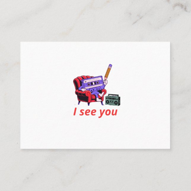 I See You Retro Cassette Lounge Business Card (Back)