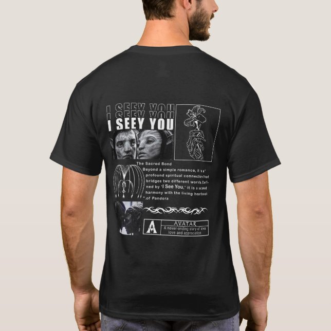 I See You" Soul Connection Art - Minimalist Black  T-Shirt (Back)