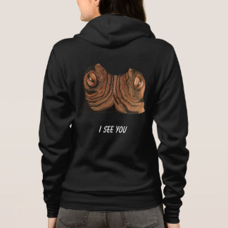 I see you women's dark hoodie