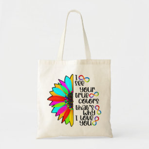 I See Your True Colour Infinity Rainbow Neurodiver Tote Bag
