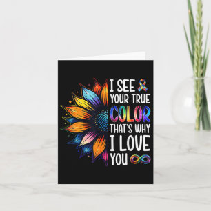 I See Your True Colours Autism Awareness Sunflower Card