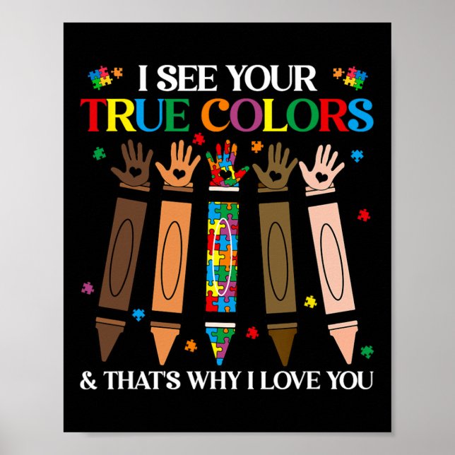 I See Your True Colours Autism Black History Melan Poster (Front)