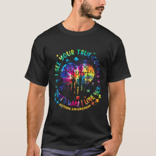 I See Your True Colours Puzzle World Autism Awaren T-Shirt
