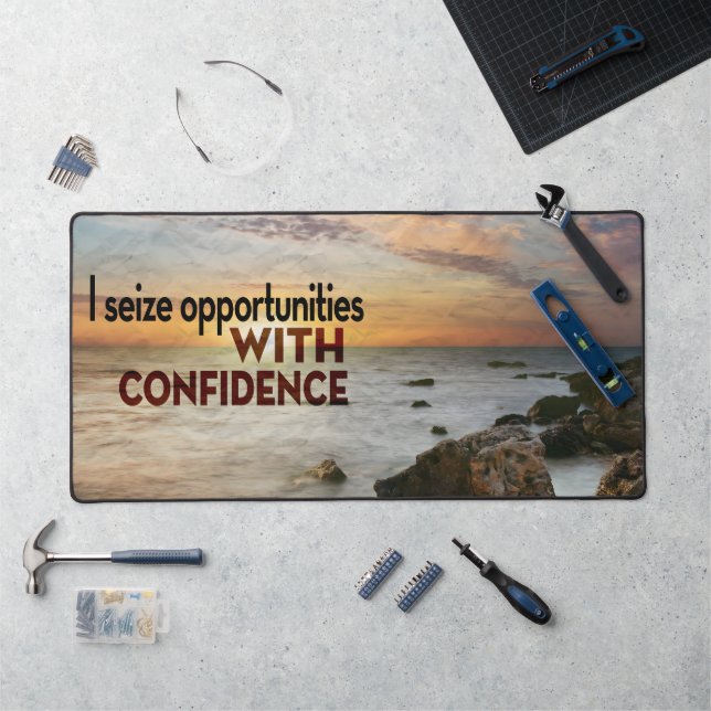 "I seize opportunities" Motivation Affirmation Desk Mat (Workstation)