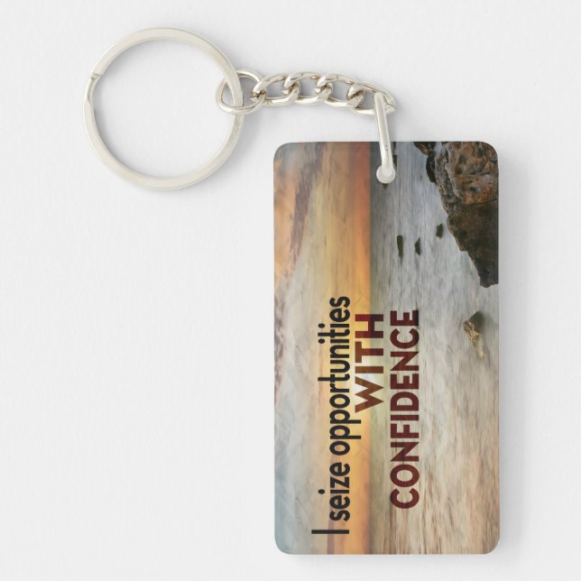 "I seize opportunities" Motivation Affirmation Key Ring (Front)