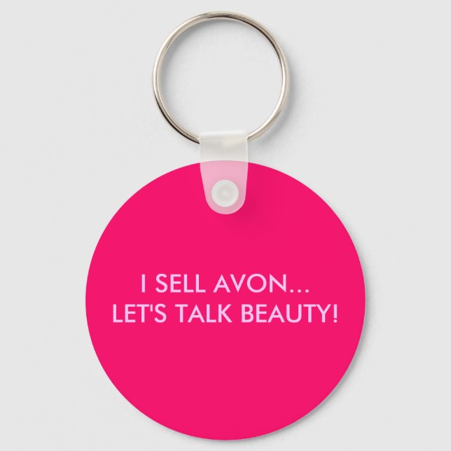 I SELL AVON... LET'S TALK BEAUTY! KEY RING (Front)