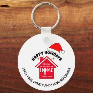 I SELL REAL ESTATE Christian Realtor Christmas  Key Ring
