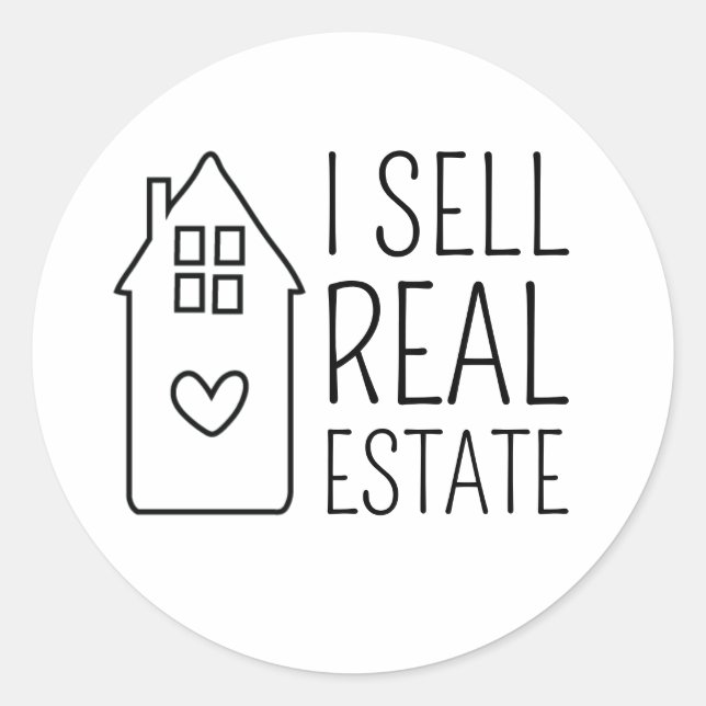 I Sell Real Estate Promotional House Classic Round Sticker (Front)