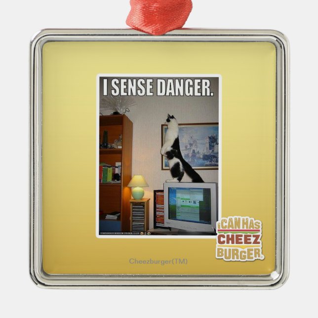 I sense danger metal tree decoration (Front)