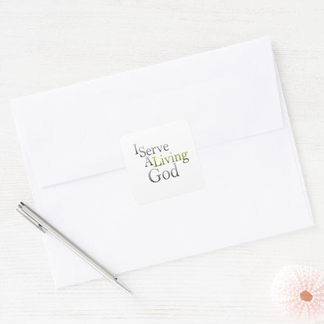 I Serve Square Sticker (Envelope)
