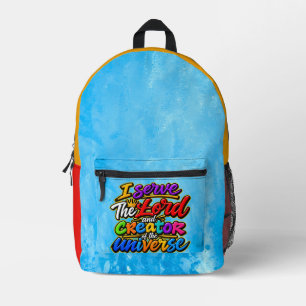 I serve The Creator Printed Backpack