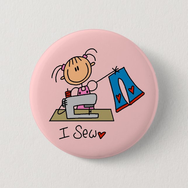 I Sew 6 Cm Round Badge (Front)