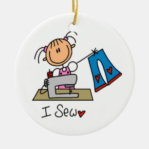 I Sew Ceramic Tree Decoration