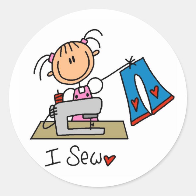 I Sew T-shirts and Gifts Classic Round Sticker (Front)