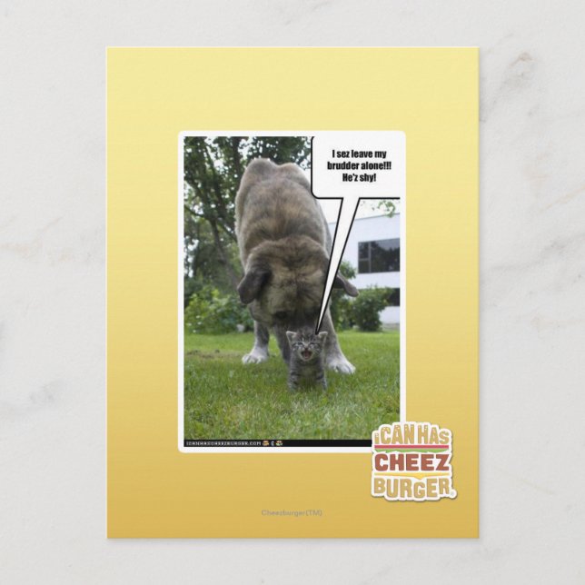 I sez leave my brudder alone postcard (Front)