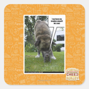 I sez leave my brudder alone square sticker