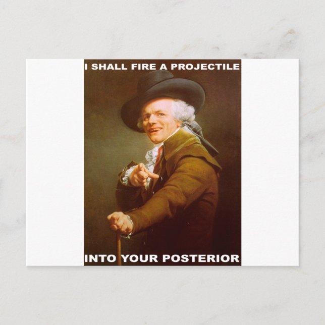 I Shall Fire A Projectile Postcard (Front)