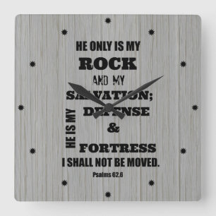 I shall not be Moved Bible Verse Square Wall Clock