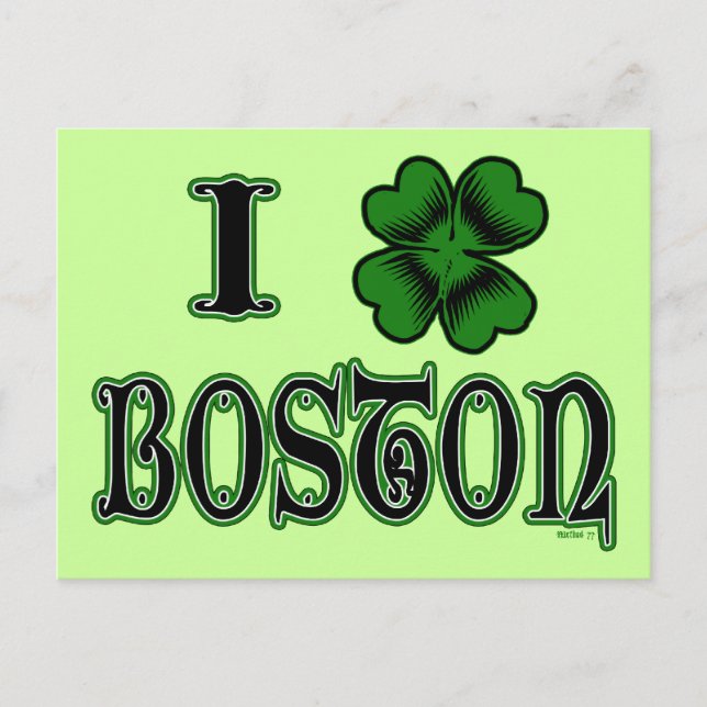 I Shamrock Boston Postcard (Front)