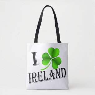 I Shamrock Ireland bk stcn Tote Bag