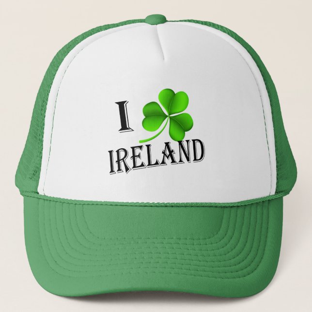 I Shamrock Ireland bk thcnt Trucker Hat (Front)