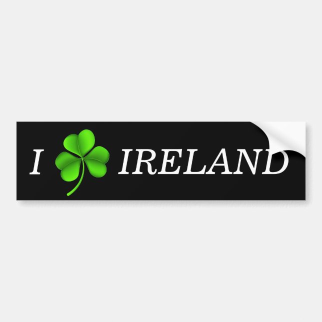 I Shamrock Ireland wt bscnt Bumper Sticker (Front)