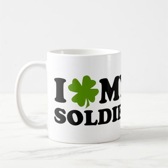 I (shamrock) My Soldier Coffee Mug (Left)