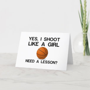 I SHOOT LIKE A GIRL BASKETBALL HOLIDAY CARD