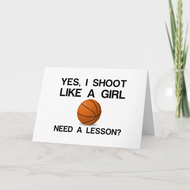 I SHOOT LIKE A GIRL BASKETBALL HOLIDAY CARD (Front)