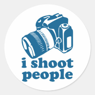 I Shoot People - Blue Classic Round Sticker