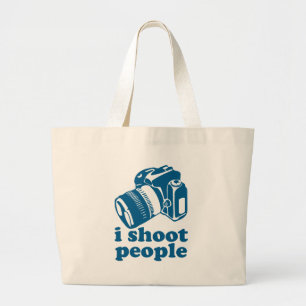 I Shoot People - Blue Large Tote Bag