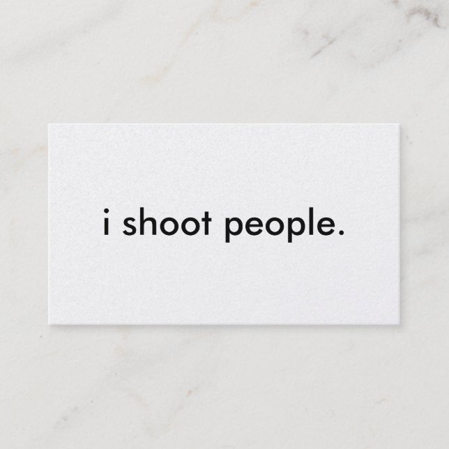 i shoot people. business card (Front)