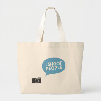 I shoot people large tote bag