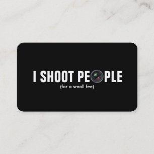 I shoot people - Metallic Paper (photography) Business Card